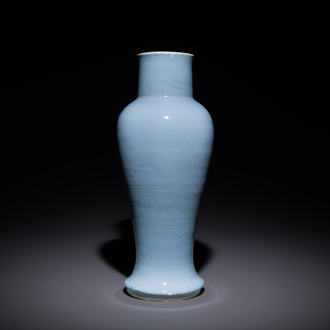 A Chinese monochrome clair-de-lune-glazed 'guanyin zun' vase, Kangxi