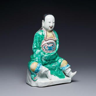 A Chinese wucai figure of Zhen Wu, Ming