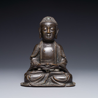 A Chinese bronze sculpture of Buddha, Ming