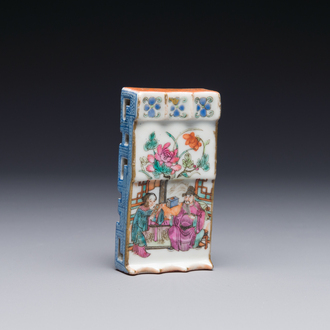 A Chinese famille rose brush rest, 19th C.