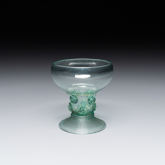 A Dutch or German green glass rummer, 2nd quarter of the 17th C.