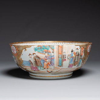 A fine large Chinese Canton famille rose 'Mandarin subject' bowl, Qianlong