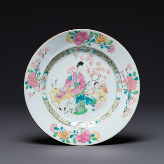 A Chinese famille rose 'Magu' plate, Yongzheng