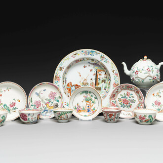 A varied collection of Chinese famille rose porcelain, Yongzheng/Qianlong