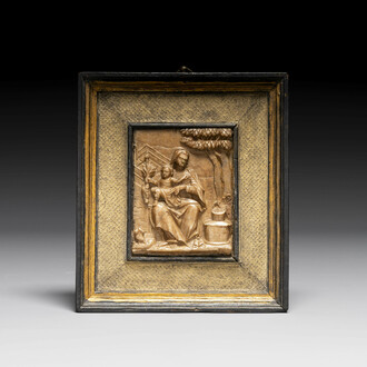A Malines alabaster relief with Mary and child, 16/17th C.