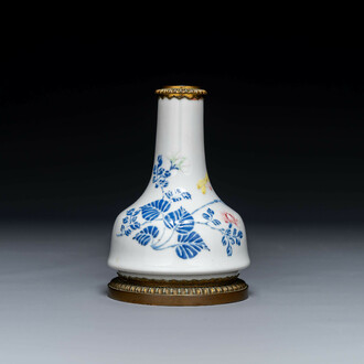 A Chinese famille rose vase with gilt bronze mounts, Escalier de Cristal, Paris, Yongzheng