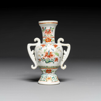 An unusual Chinese famille rose export porcelain vase, Qianlong