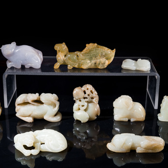 Ten Chinese jade sculptures of animals, Qing