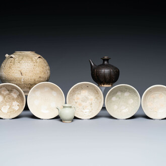 A varied collection of eight pieces Chinese monochrome wares, Tang/Ming