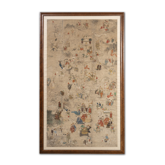 Chinese school: 'Deities in heaven', ink and colour on silk, 19th C.