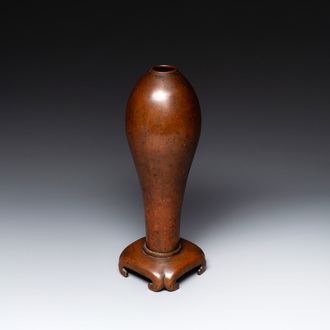 An unusual and large Chinese bronze vase, Ming