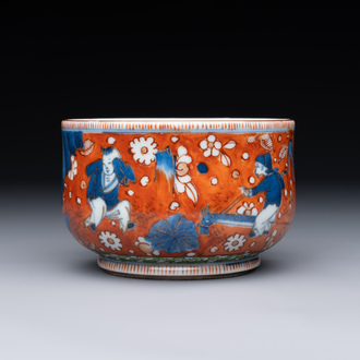 A Chinese English-decorated blue and white censer, Kangxi
