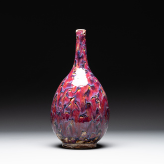 A Chinese flambé-glazed bottle vase, 19th C.