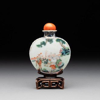 A Chinese famille rose 'Sanxing' snuff bottle, Qianlong mark and of the period