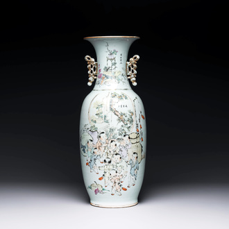 A Chinese qianjiang cai 'playing boys' vase, Ma Qingyun 馬慶雲 seal mark, dated 1917