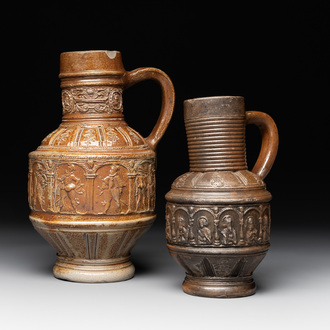 Two Raeren stoneware jugs, late 16th C.