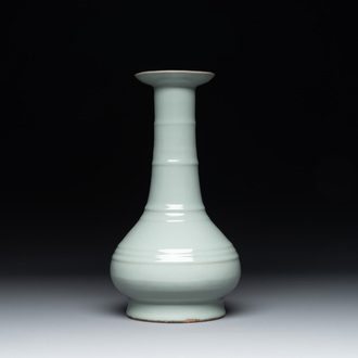 A rare Chinese Longquan celadon bottle vase, Song/Yuan