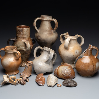 A study collection of German stoneware, 16/17th C.