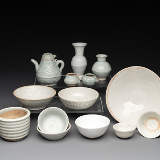 A collection of 14 Chinese ding-type and white-glazed wares, Song/Ming