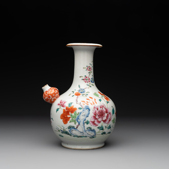 A Chinese famille rose 'peonies' kendi, Qianlong
