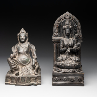 Two South-East Asian bronze figures of Buddha, 18/19th C.