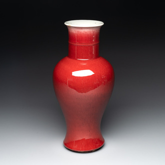 A Chinese copper-red-glazed vase, 18/19th C.