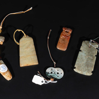 A collection of Chinese jade pendants, Qing