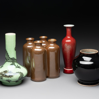 Four Chinese monochrome vases, 19/20th C.