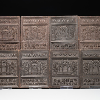 Eight Chinese pressed black tea bricks, Hubei, 20th C.
