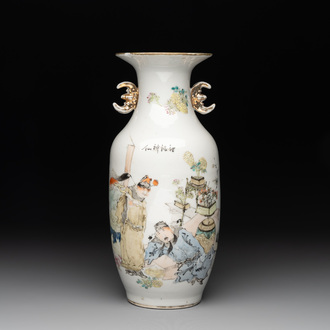 A Chinese qianjiang cai 'Li Bai' vase, signed Ma Qingyun 馬慶雲 and seal mark, dated 1915