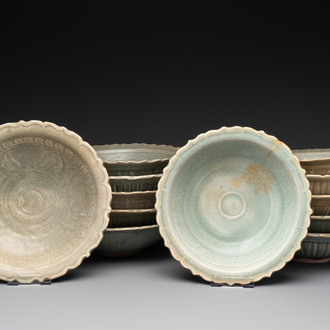 12 Thai celadon dishes from the Royal Nanhai cargo, Sten Sjöstrand collection, 15/16th C.