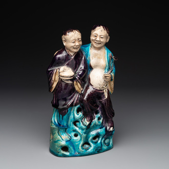 A Chinese Fahua group of Hehe Erxian, 17/18th C.
