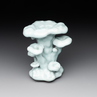 A Chinese clair-de-lune-glazed lingzhi-form vase, Qianlong mark and possibly of the period