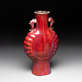A Chinese flambé-glazed moonflask vase, 19th C.