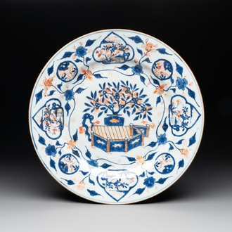 A Chinese Imari-style dish with a Johanneum mark, ex-collection of August the Strong, Kangxi