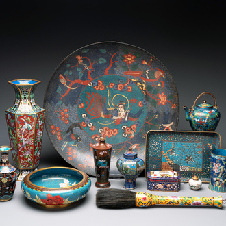 12 Chinese cloisonné wares, 19/20th C.
