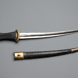 A Mamluk dagger and scabbard of the imperial guard, 19th C.