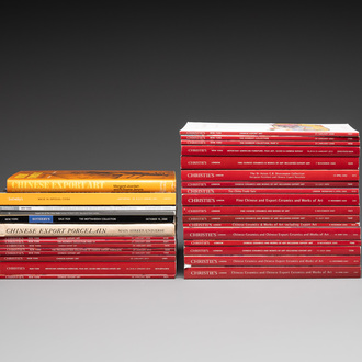 A collection of 29 auction catalogues and two books on Chinese export porcelain