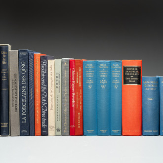 A collection of 18 books related to Chinese export porcelain and heraldry