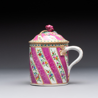 A polychrome gilt Meissen porcelain mug and cover for the Ottoman market, Germany, ca. 1780-1800
