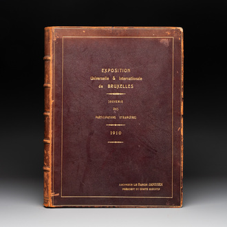 A commemorative book for foreign participators of the Brussels International Exhibition, dated 1910