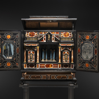 A fine Italian tortoiseshell- and ebony-veneered cabinet, Florence, 17th C.