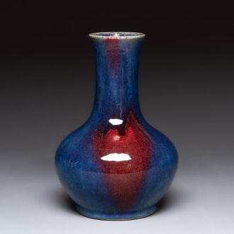 A Chinese flambé-glazed bottle vase, 19th C.