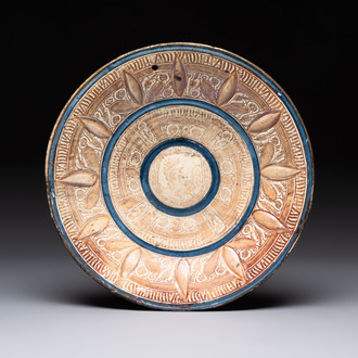 A Hispano-Moresque lustre-glazed dish with stylized floral design, Spain, 16th C.