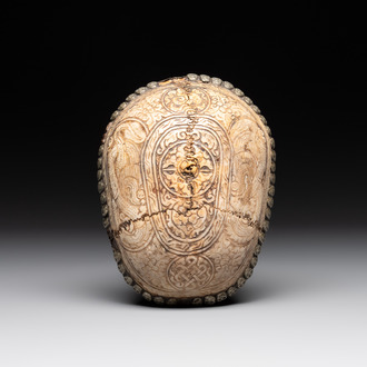 A Tibetan 'kapala' or skull-bowl, 19th C.