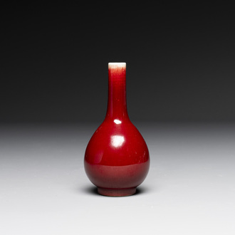 A Chinese sang-de-boeuf bottle vase, 19/20th C.