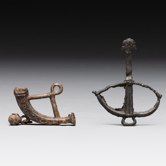 Two pewter-lead alloy pilgrim's badges, The Netherlands, 14/15th C.
