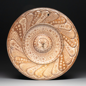 A Hispano-Moresque lustre-glazed armorial dish, Spain, 16th C.