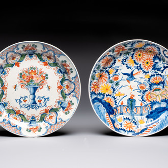 Two polychrome Dutch Delft dishes, 18th C.