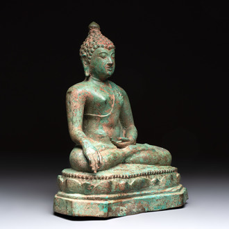 A Thai bronze sculpture of Shakyamuni Buddha, probably 15/16th C.